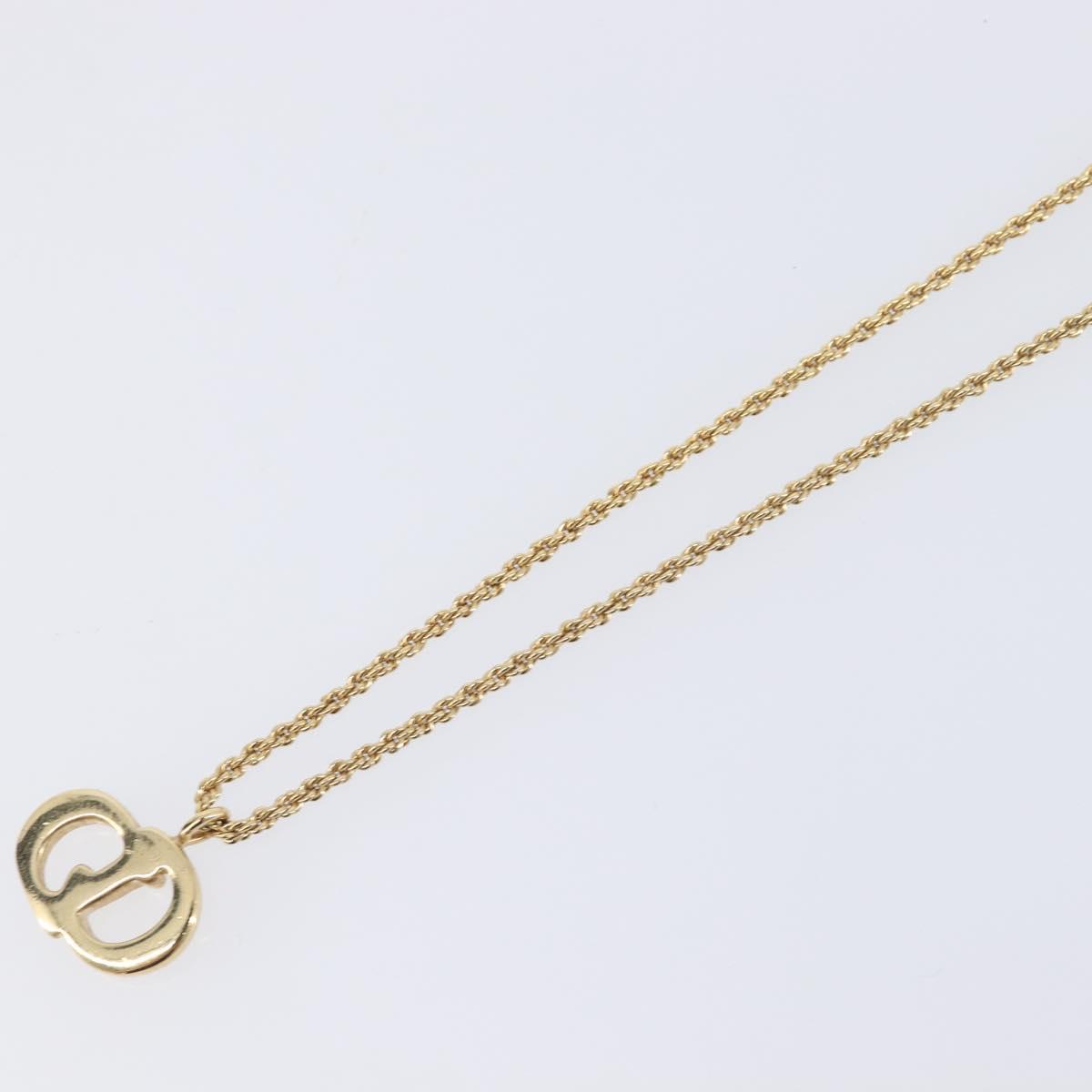 Christian Dior Necklace Metal Gold Tone Auth SK144