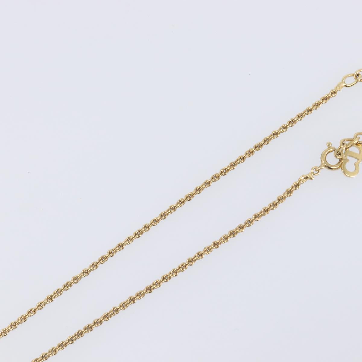 Christian Dior Necklace Metal Gold Tone Auth SK144