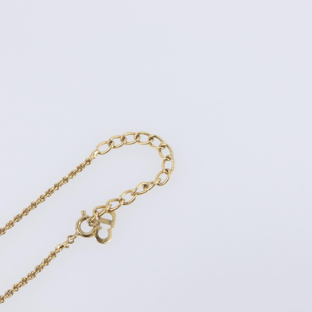 Christian Dior Necklace Metal Gold Tone Auth SK144