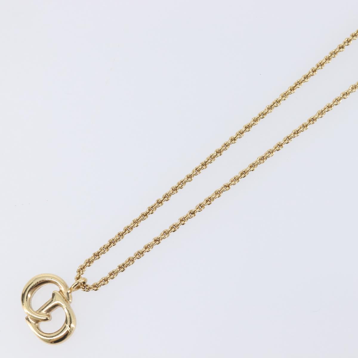 Christian Dior Necklace Metal Gold Tone Auth SK144