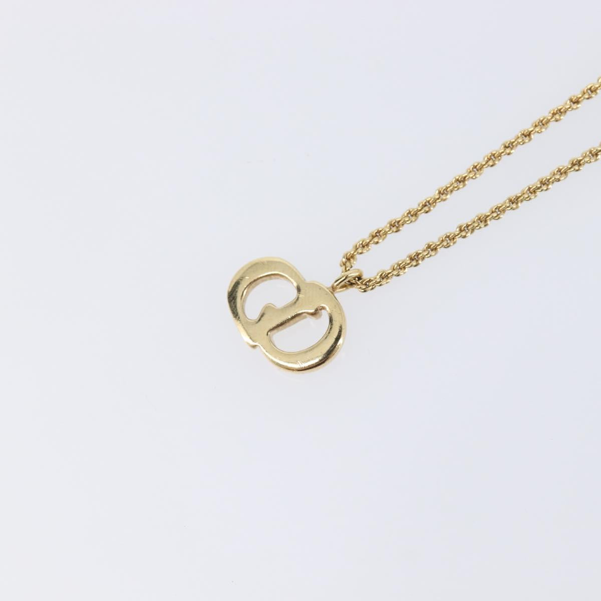 Christian Dior Necklace Metal Gold Tone Auth SK144