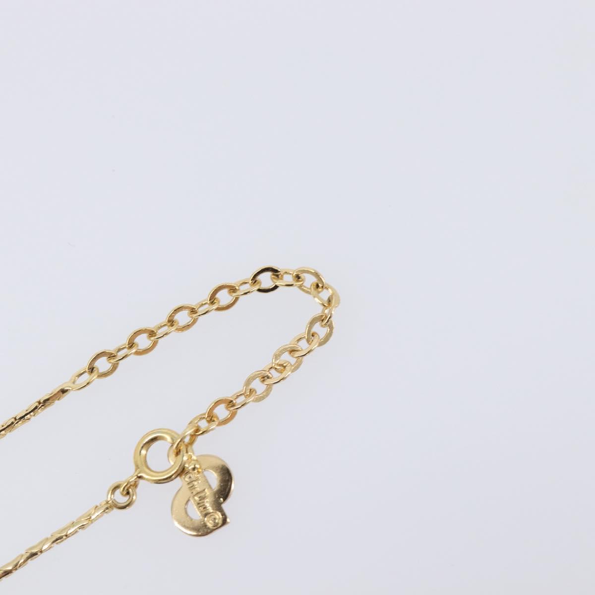 Christian Dior Necklace Metal Gold Tone Auth SK147V