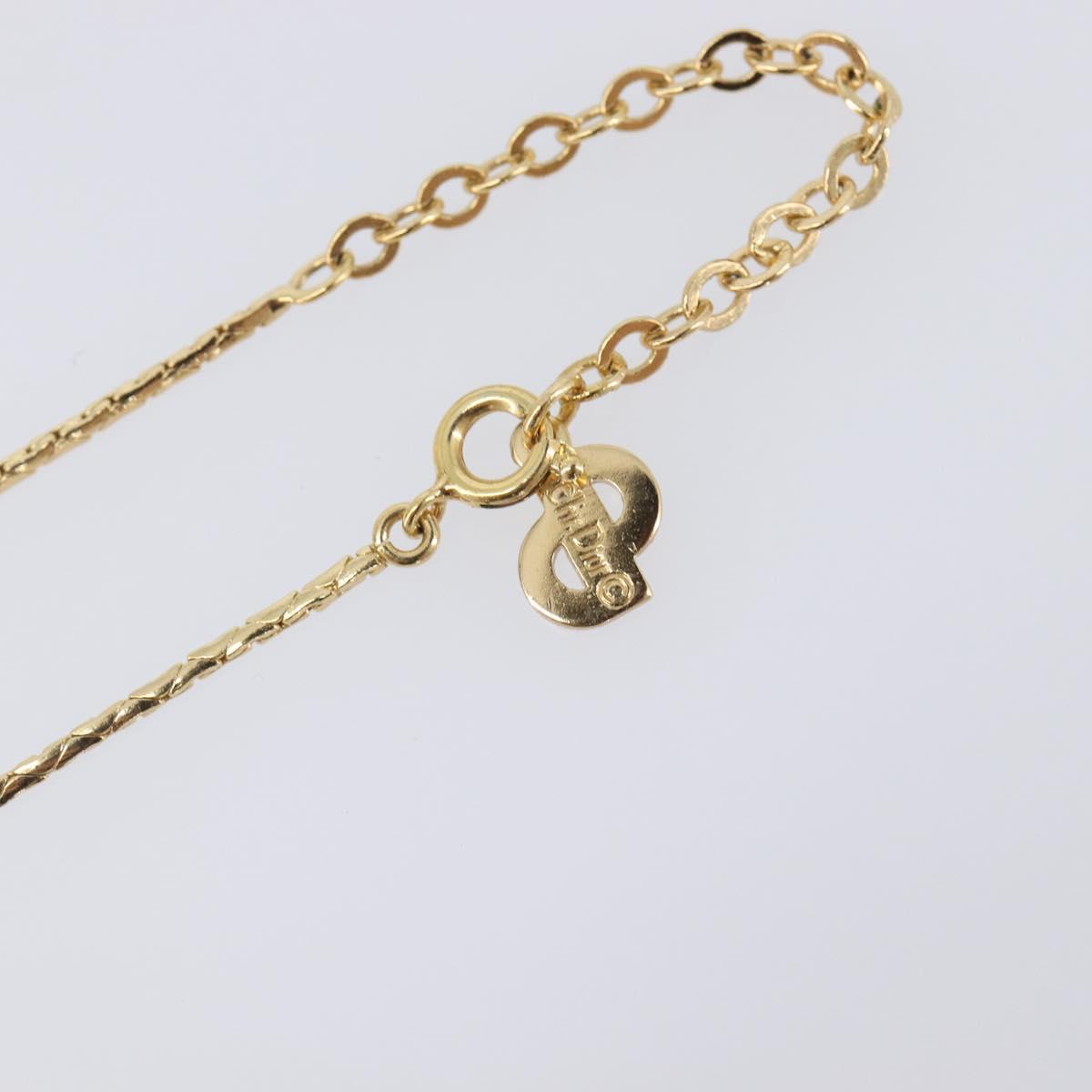 Christian Dior Necklace Metal Gold Tone Auth SK147V