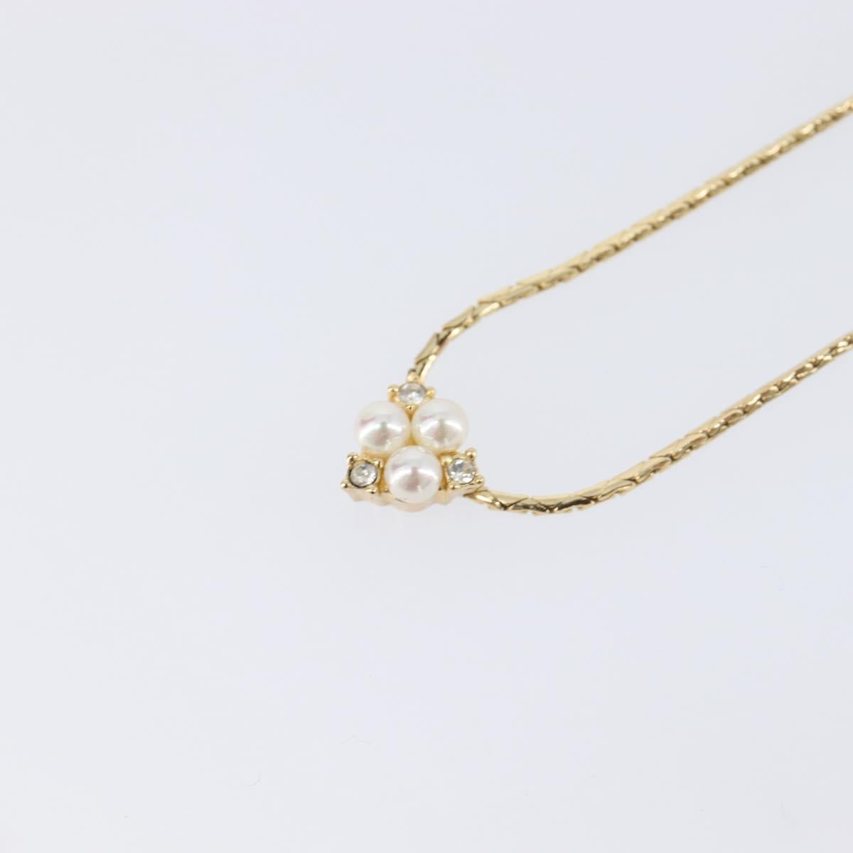 Christian Dior Necklace Metal Gold Tone Auth SK147V