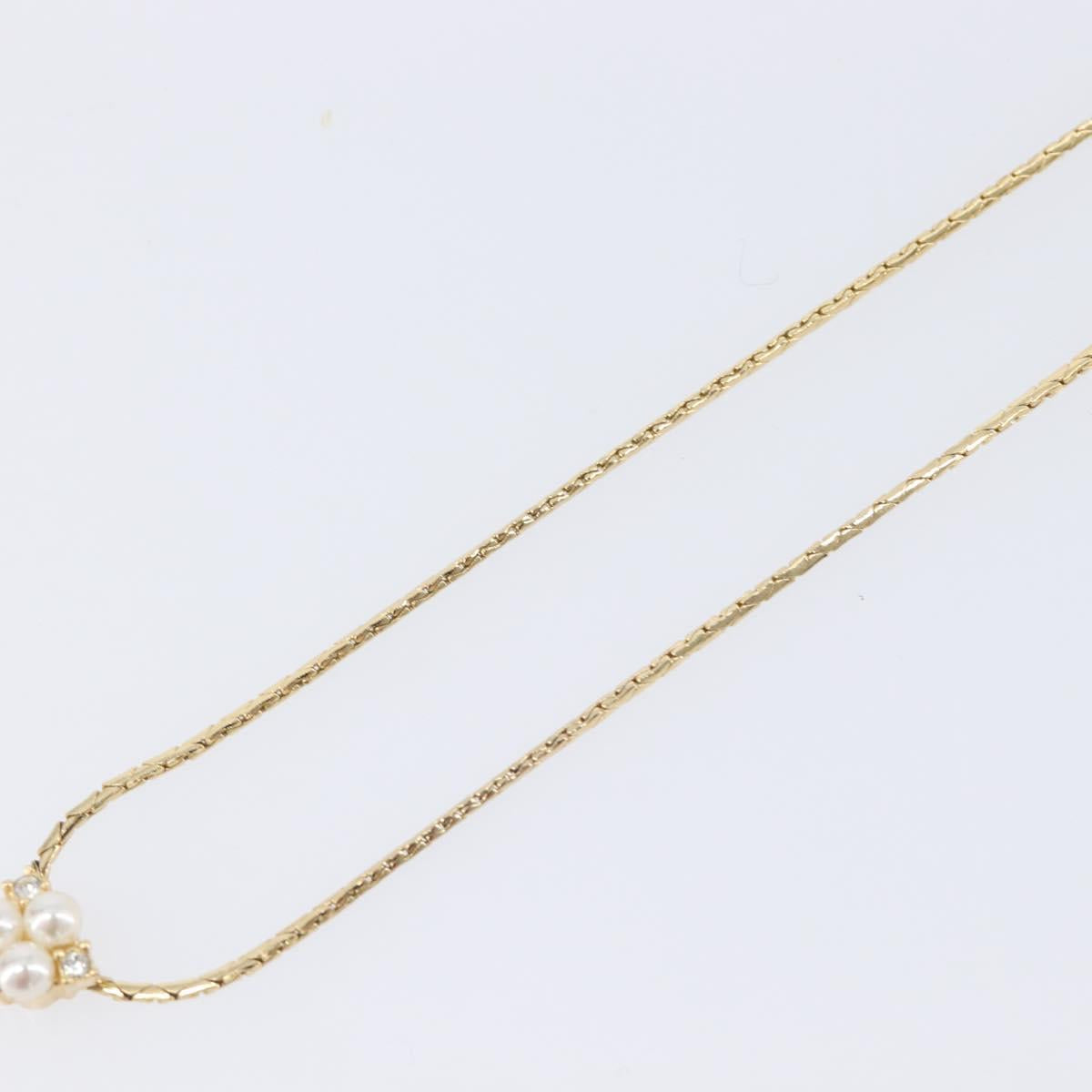 Christian Dior Necklace Metal Gold Tone Auth SK147V