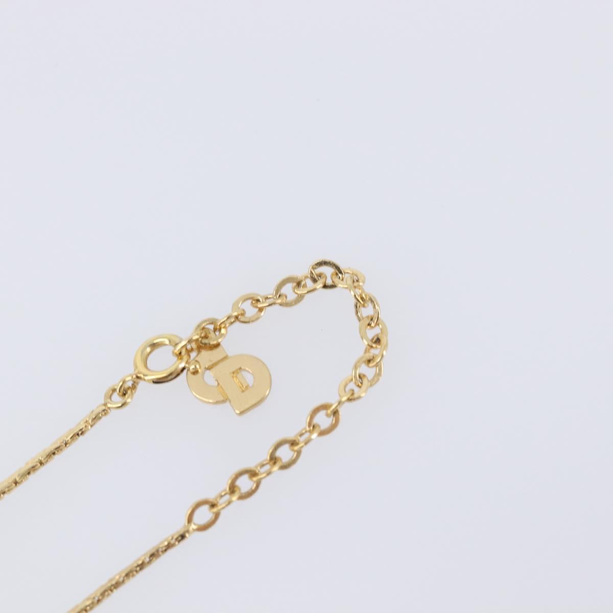 Christian Dior Necklace Metal Gold Tone Auth SK147V