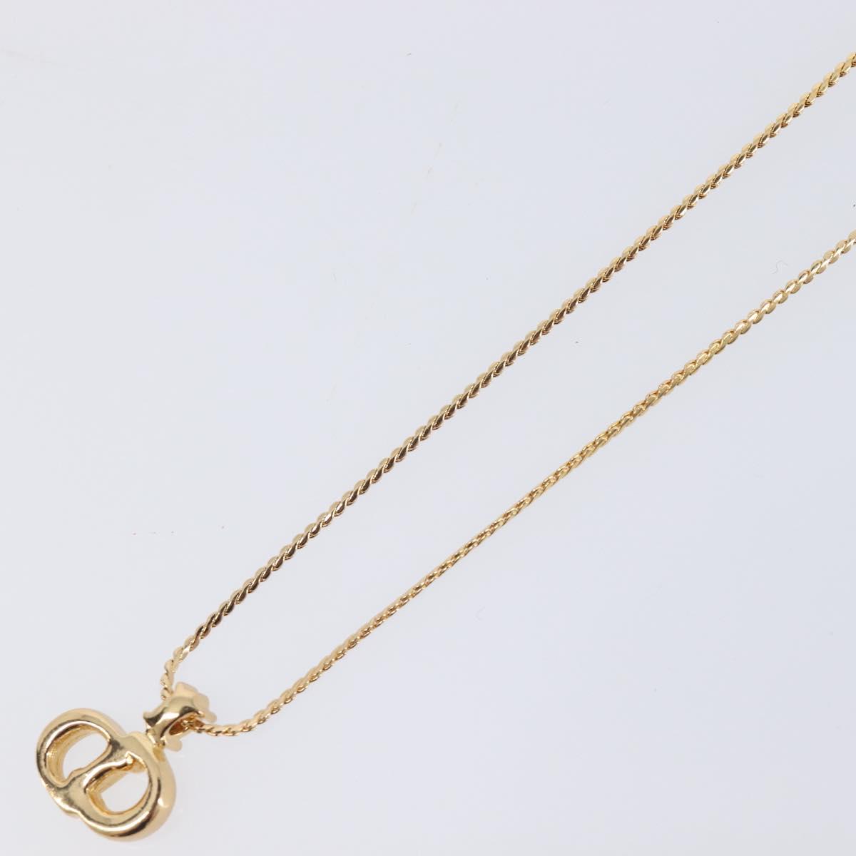 Christian Dior Necklace Metal Gold Tone Auth SK148V