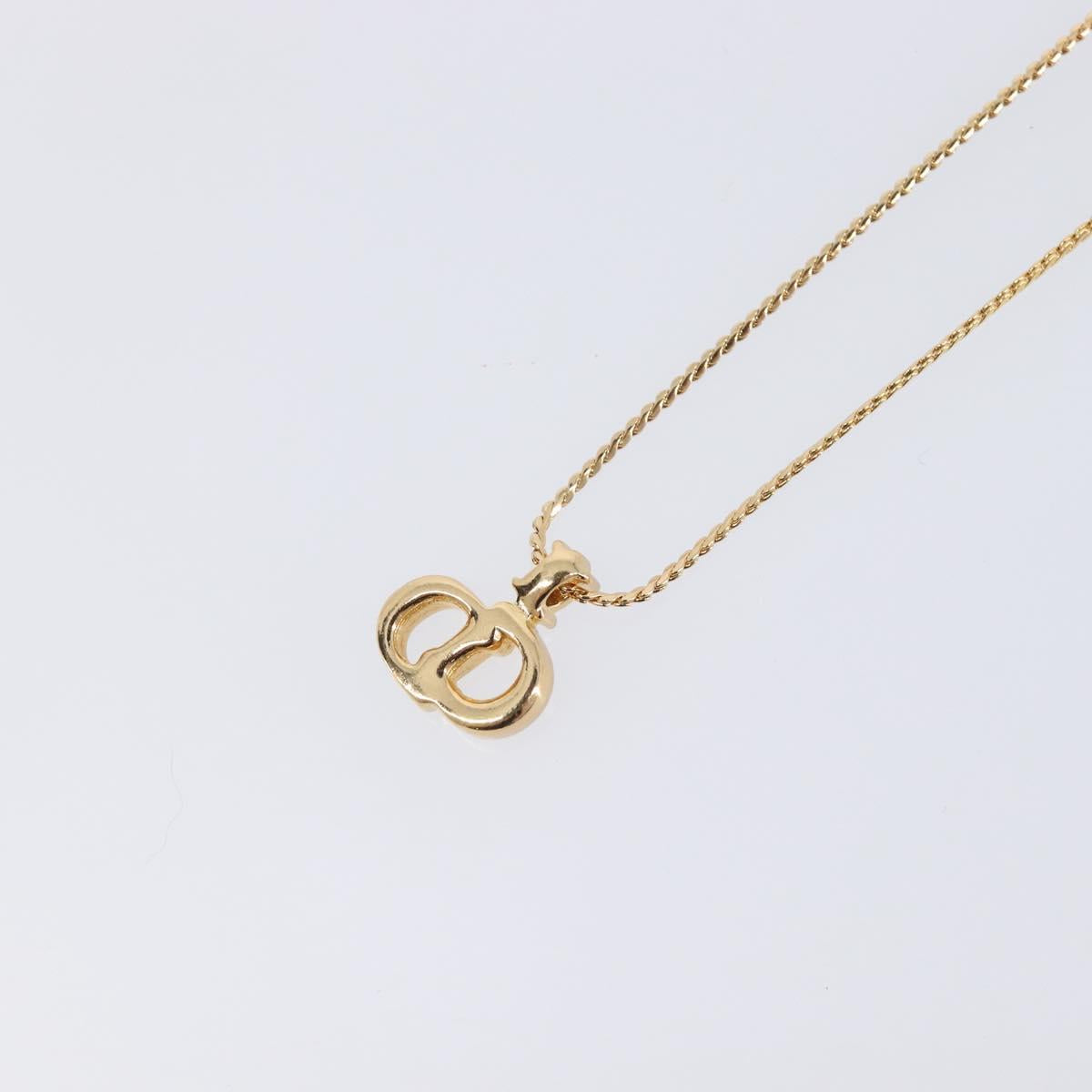 Christian Dior Necklace Metal Gold Tone Auth SK148V