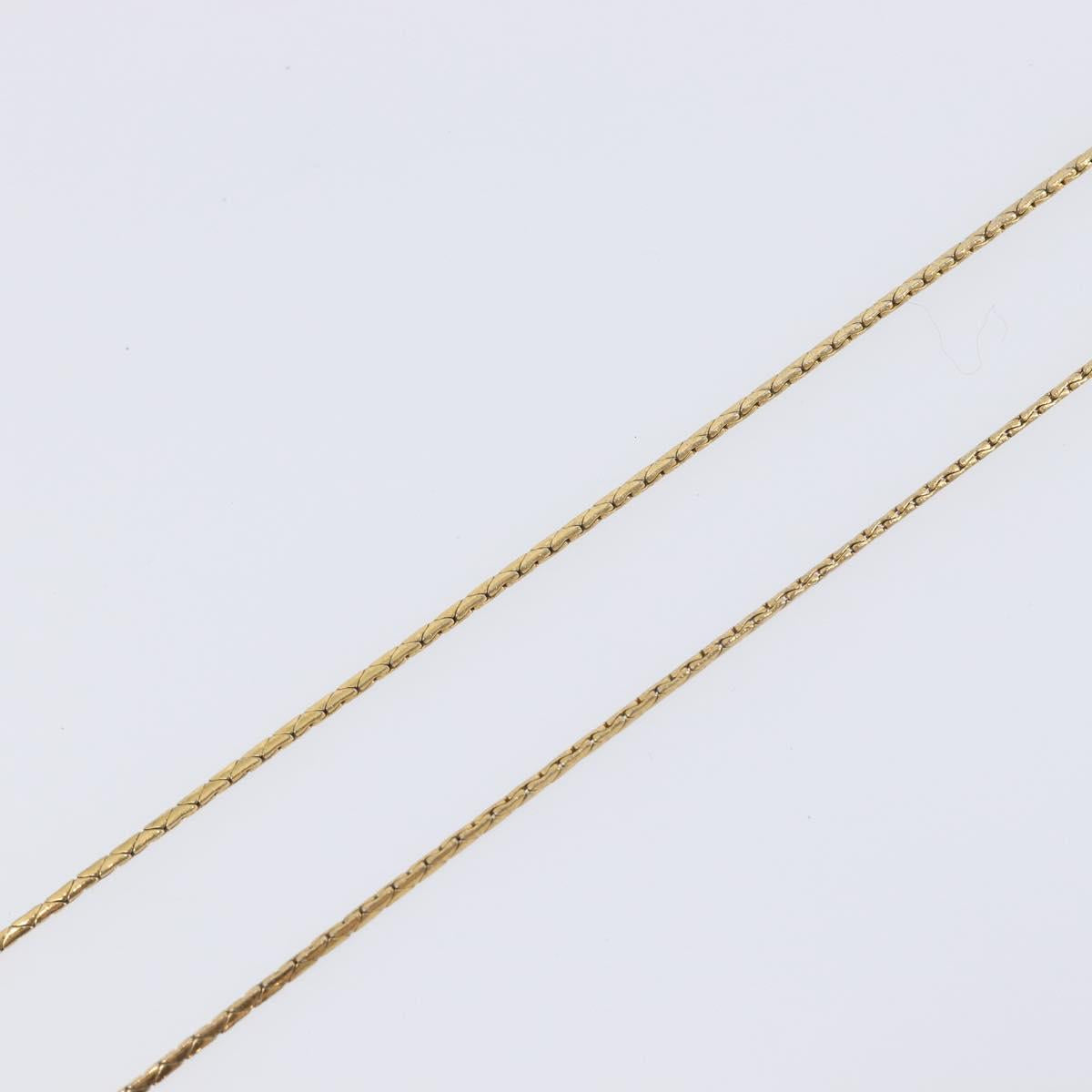 Christian Dior Bijoux Teardrop Necklace Metal Gold Tone Auth SK151
