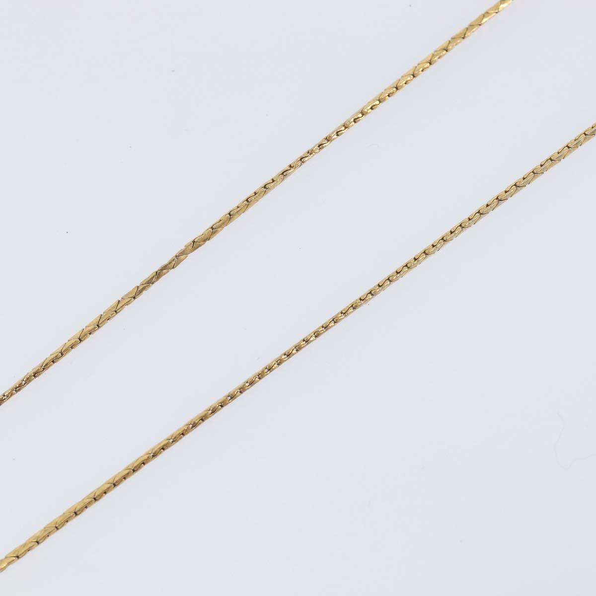 Christian Dior Bijoux Teardrop Necklace Metal Gold Tone Auth SK151