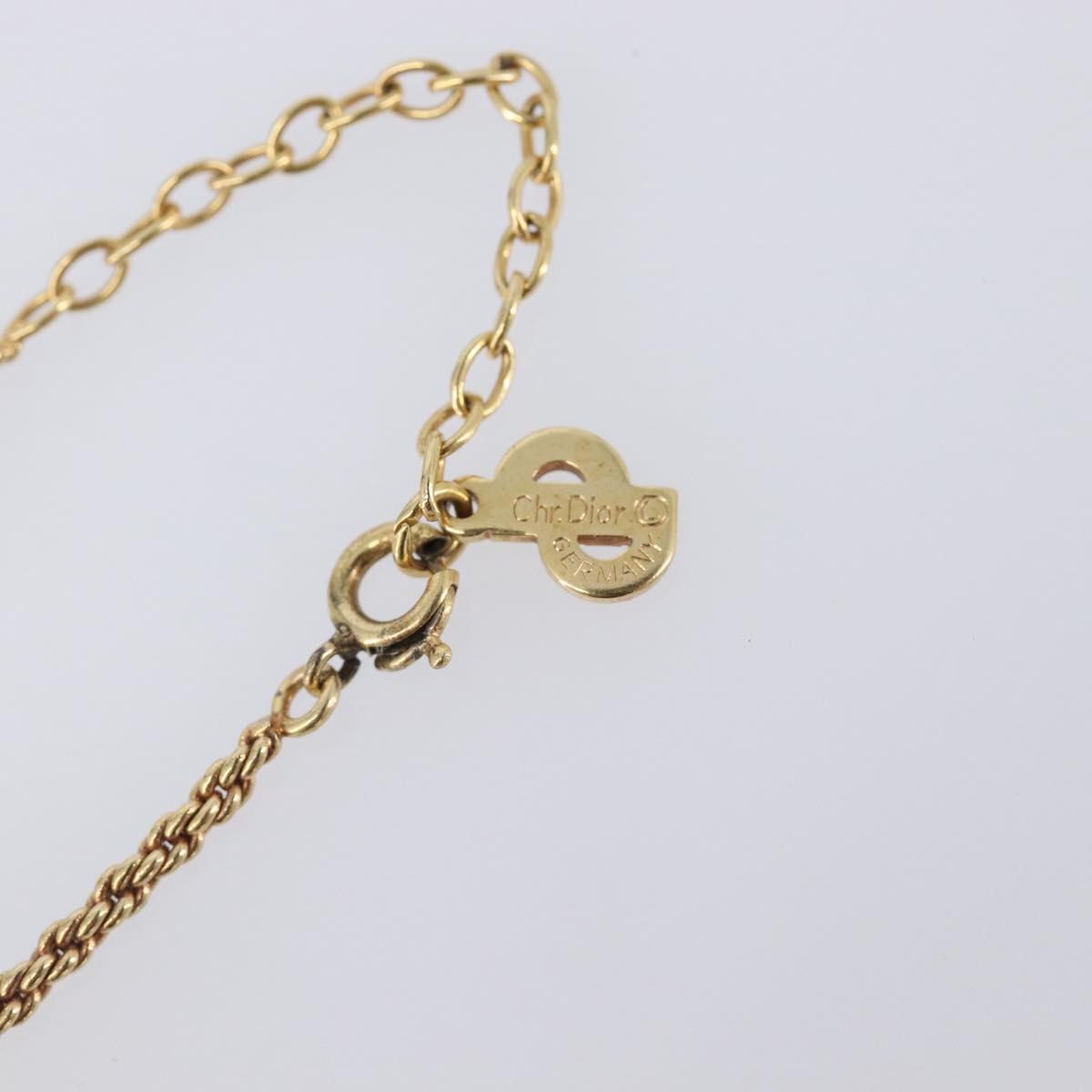 Christian Dior Necklace Metal Gold Tone Auth SK153