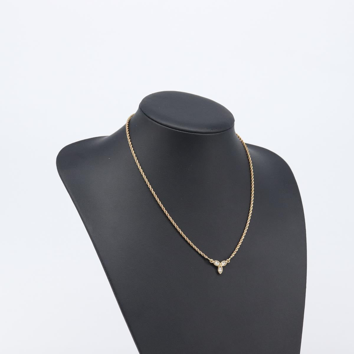 Christian Dior Necklace Metal Gold Tone Auth SK153