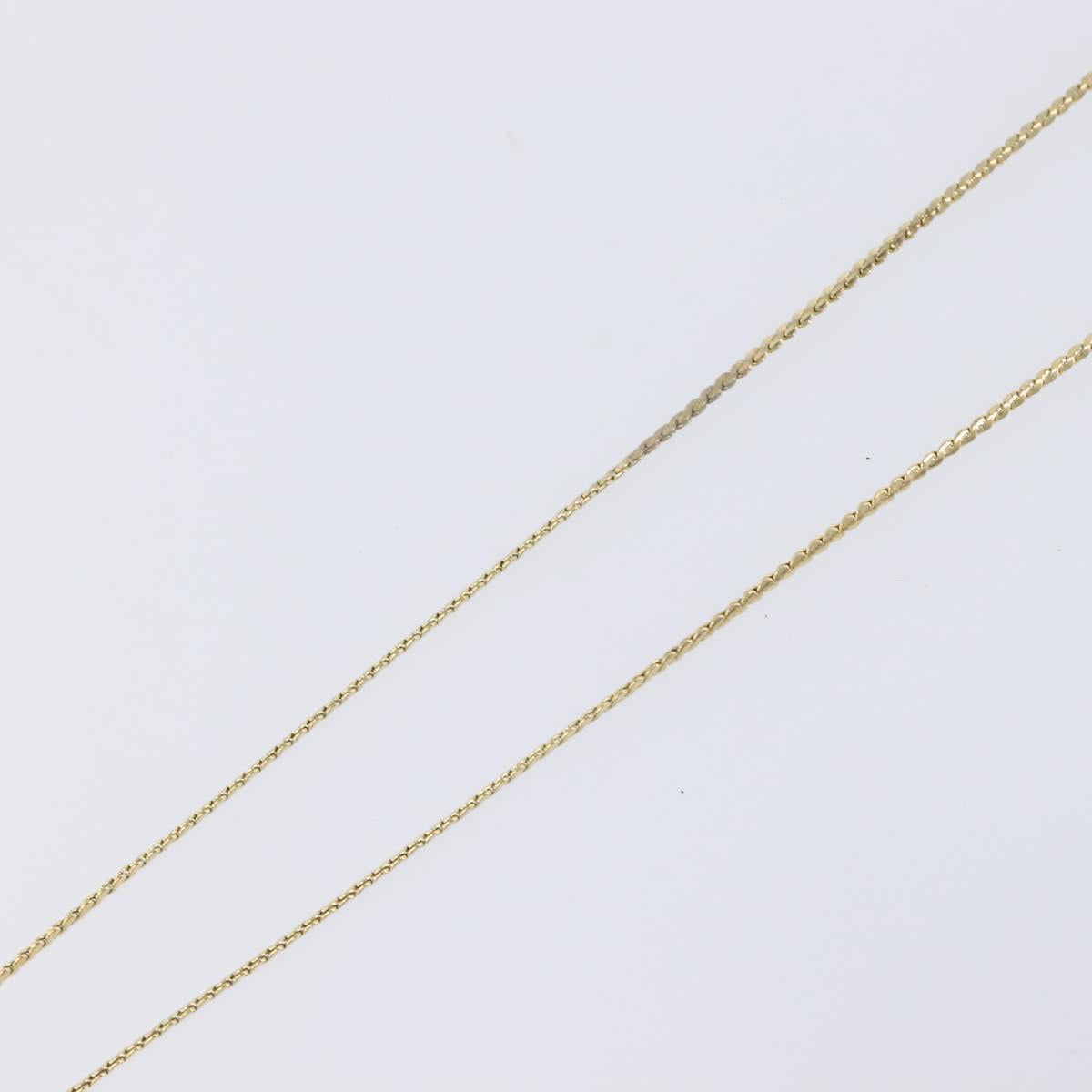 Christian Dior Rhinestone Circle Necklace Metal Gold Tone Auth SK155