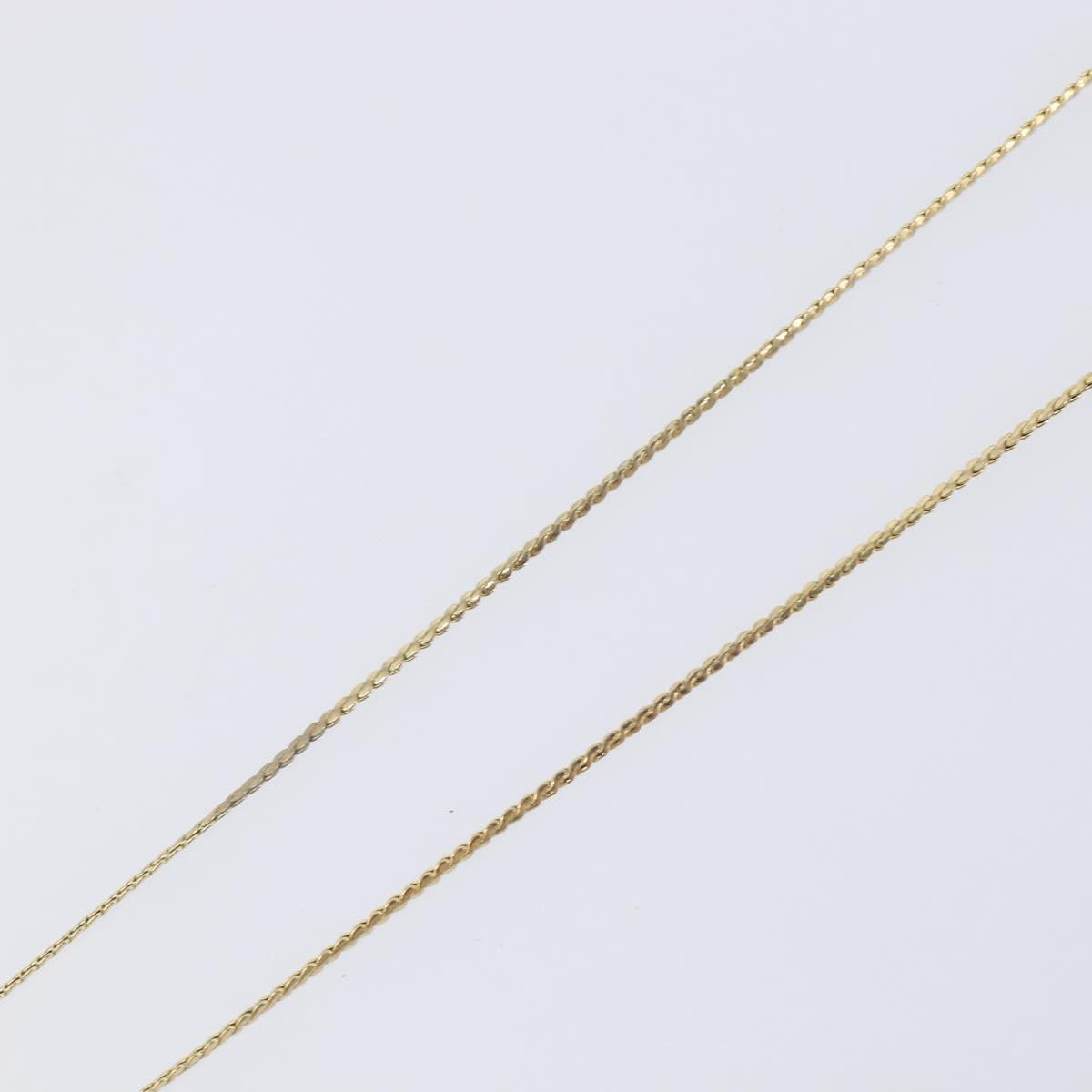 Christian Dior Rhinestone Circle Necklace Metal Gold Tone Auth SK155