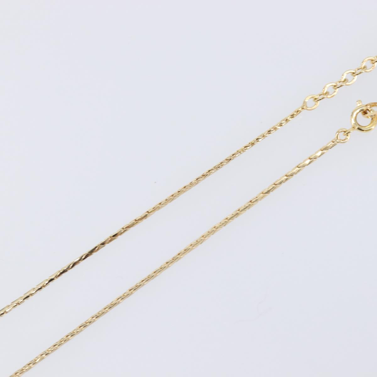 Christian Dior Necklace Metal Gold Tone White Auth SK159