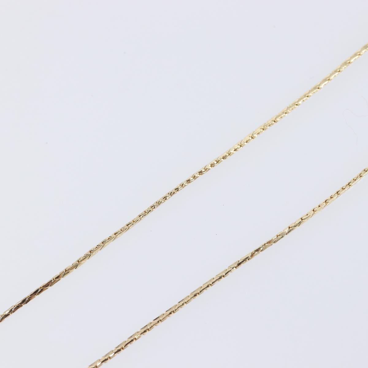 Christian Dior Necklace Metal Gold Tone White Auth SK159