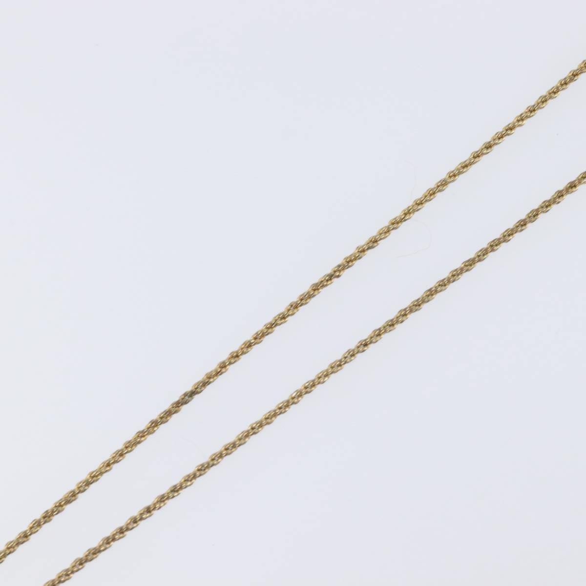 Christian Dior CD Logo Necklace Metal Gold Tone Auth SK165