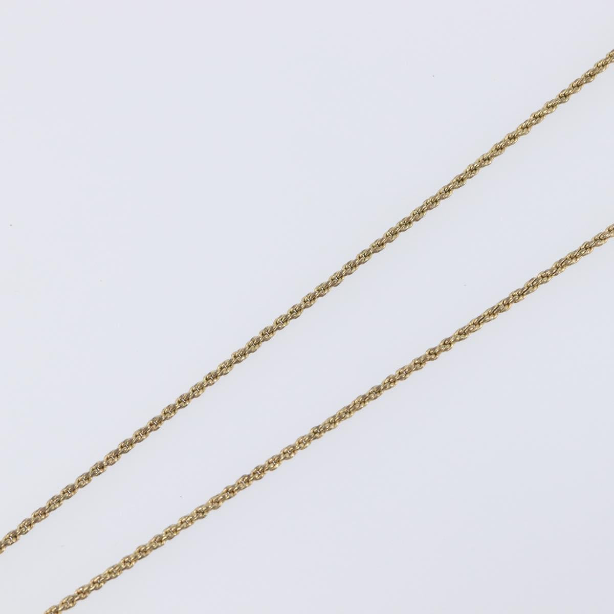 Christian Dior CD Logo Necklace Metal Gold Tone Auth SK165
