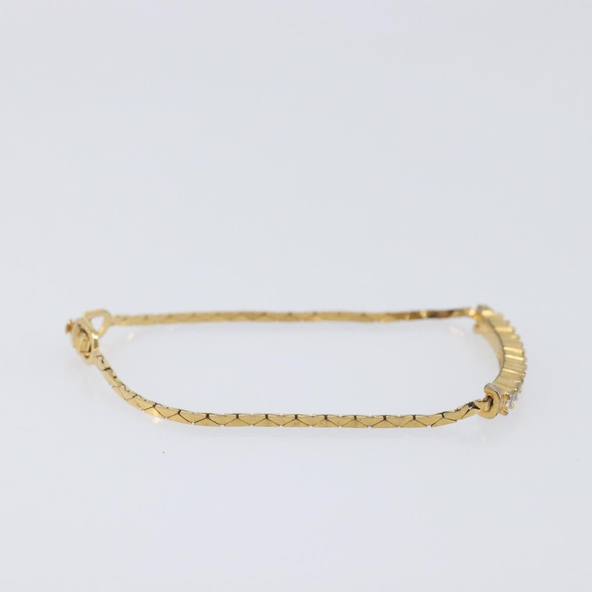 Christian Dior Rhinestone Bracelet Metal Gold Tone Auth SK172