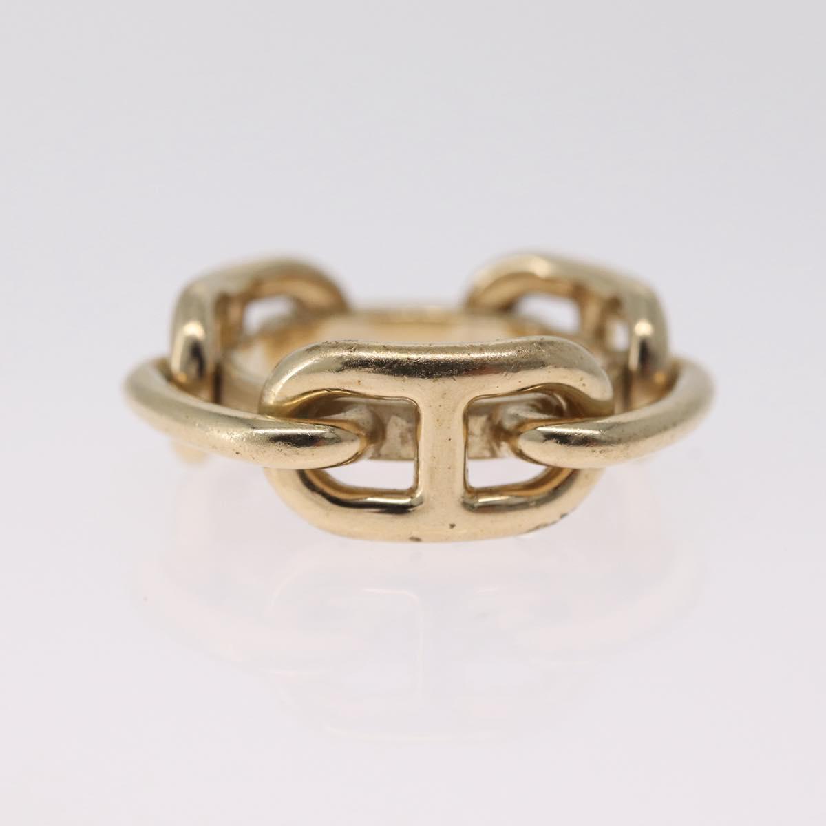 HERMES Charm Ring Metal 2 Set Gold Tone Auth SK203