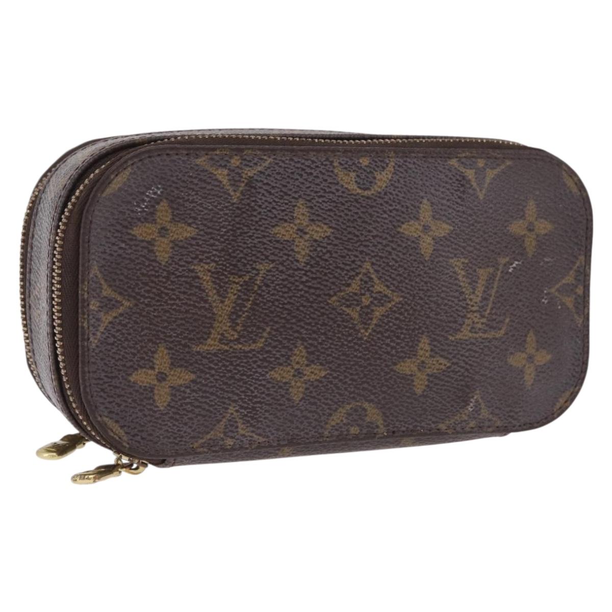 LOUIS VUITTON Monogram Trousse Brush PM Cosmetic Pouch M47510 LV Auth SK217
