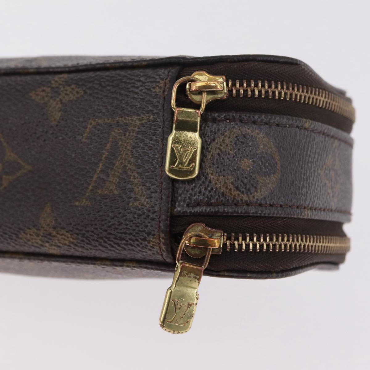 LOUIS VUITTON Monogram Trousse Brush PM Cosmetic Pouch M47510 LV Auth SK217