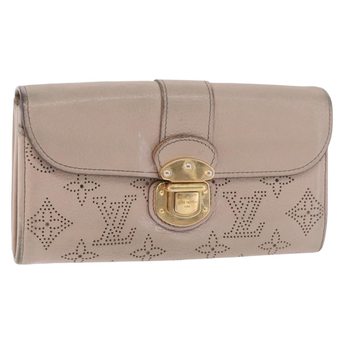 LOUIS VUITTON Mahina Portefeuille Iris Wallet Beige M58094 LV Auth SK262