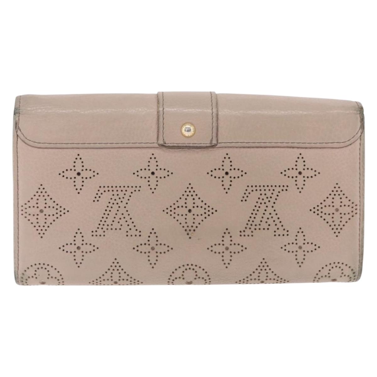 LOUIS VUITTON Mahina Portefeuille Iris Wallet Beige M58094 LV Auth SK262