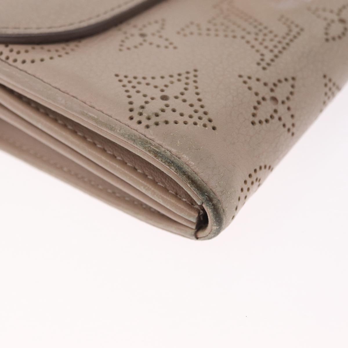 LOUIS VUITTON Mahina Portefeuille Iris Wallet Beige M58094 LV Auth SK262