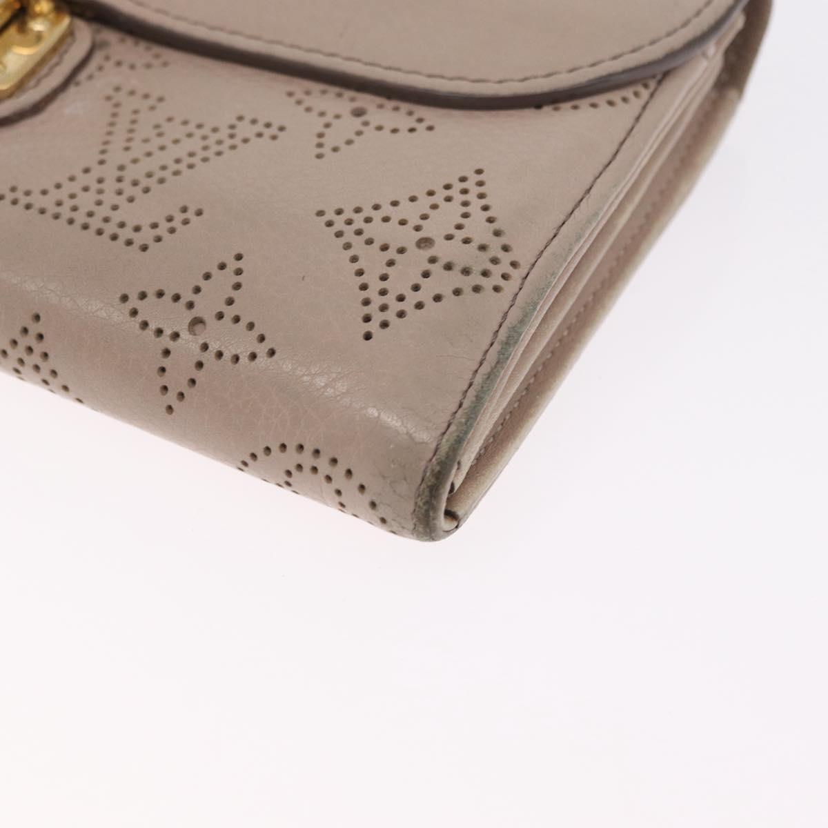 LOUIS VUITTON Mahina Portefeuille Iris Wallet Beige M58094 LV Auth SK262