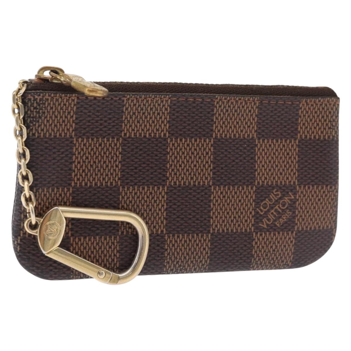 LOUIS VUITTON Damier Ebene Pochette Cles Coin Purse N62658 LV Auth SK265