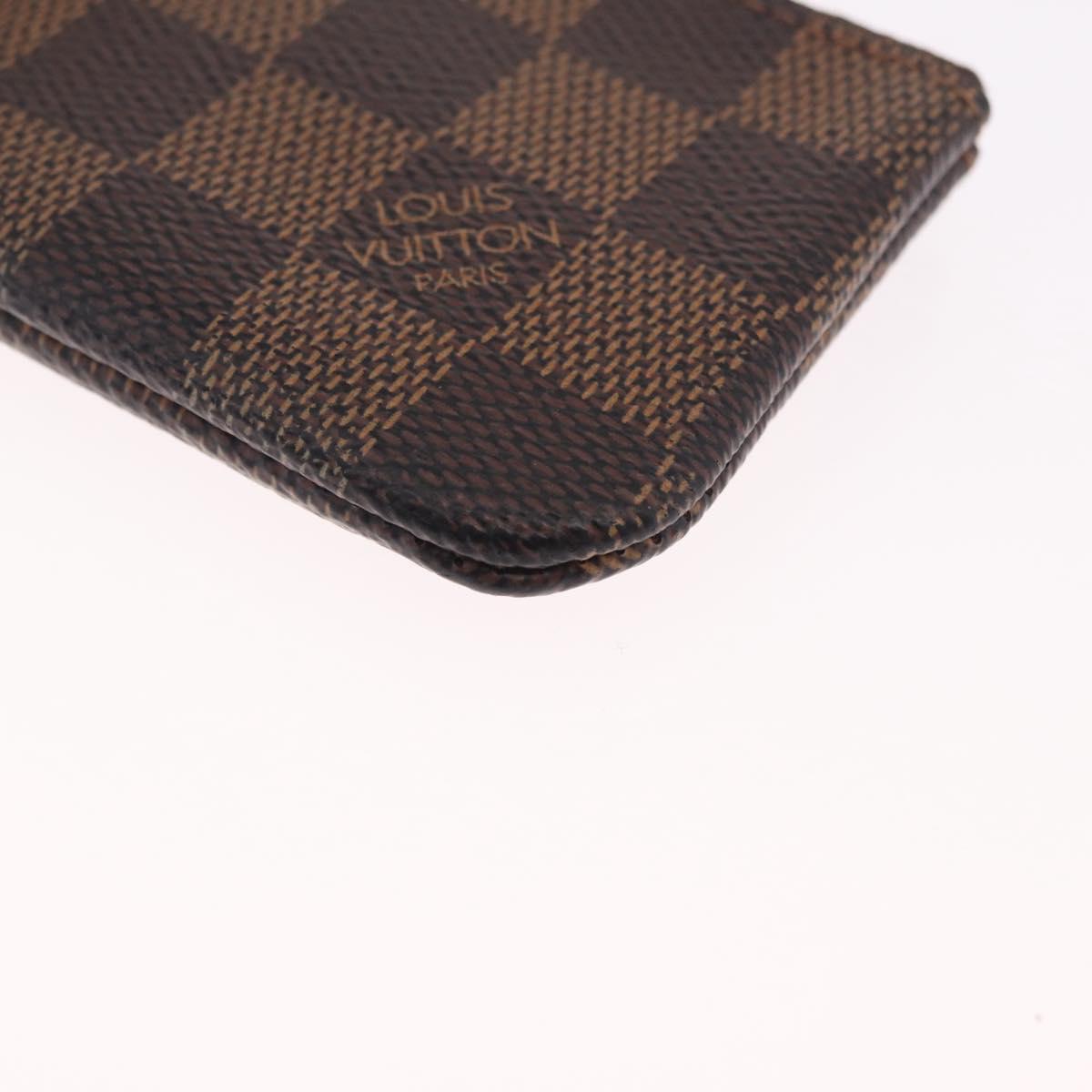 LOUIS VUITTON Damier Ebene Pochette Cles Coin Purse N62658 LV Auth SK265