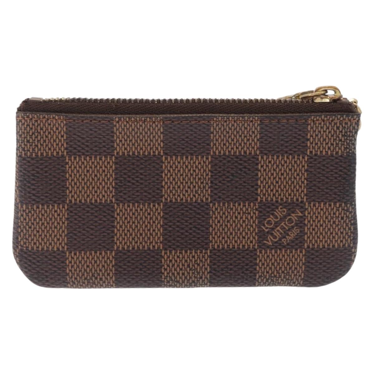 LOUIS VUITTON Damier Ebene Pochette Cles Coin Purse N62658 LV Auth SK265