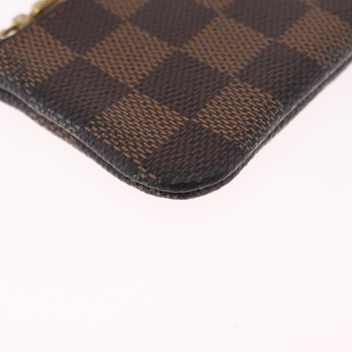 LOUIS VUITTON Damier Ebene Pochette Cles Coin Purse N62658 LV Auth SK265
