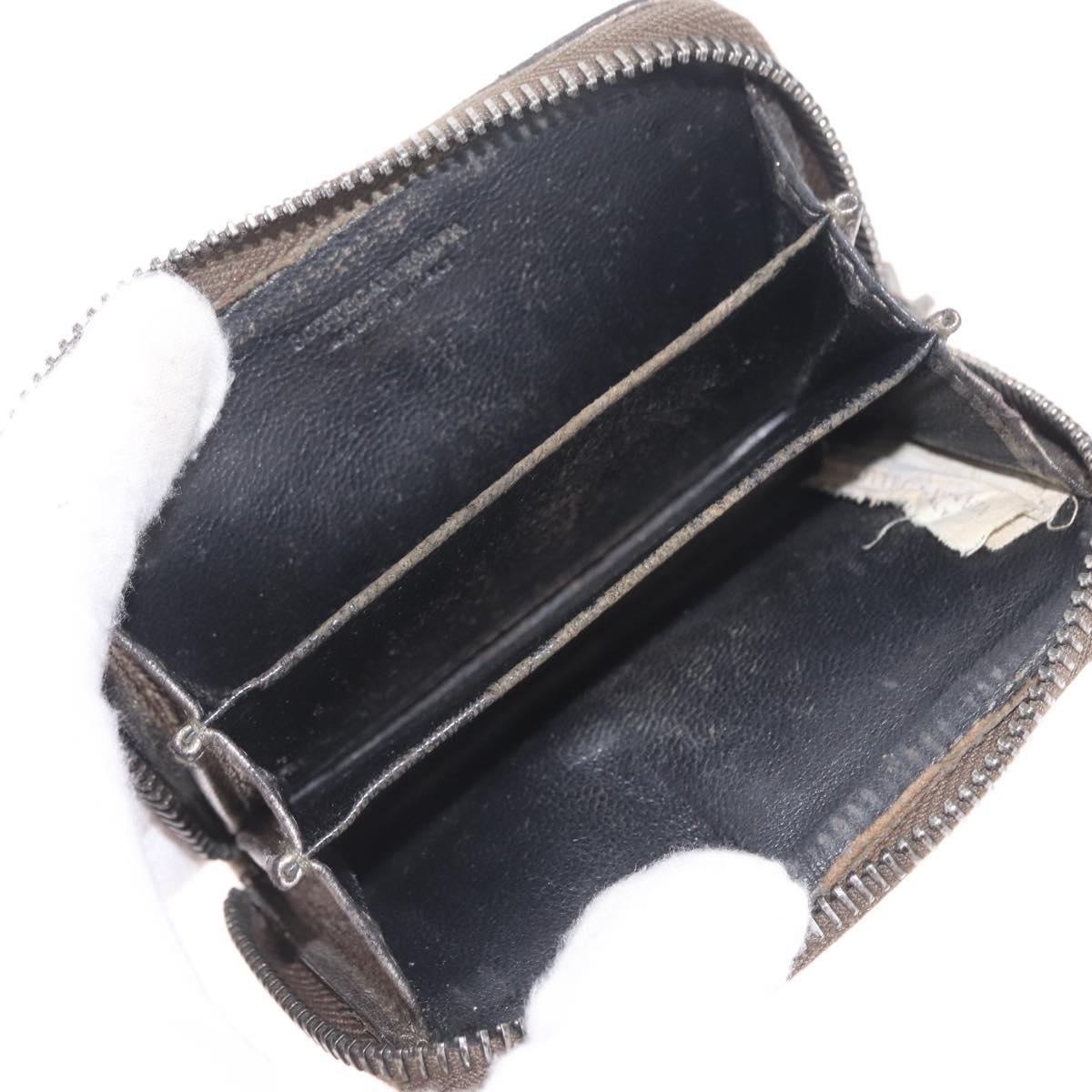Bottega Veneta INTRECCIATO Coin Purse Leather Black 114075 Auth SK268