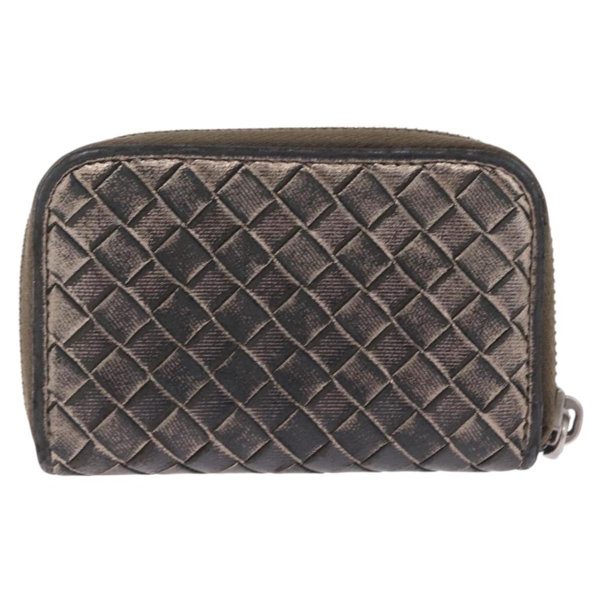 Bottega Veneta INTRECCIATO Coin Purse Leather Black 114075 Auth SK268