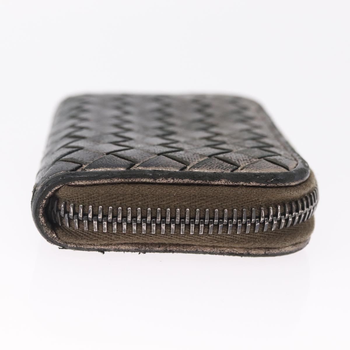 Bottega Veneta INTRECCIATO Coin Purse Leather Black 114075 Auth SK268