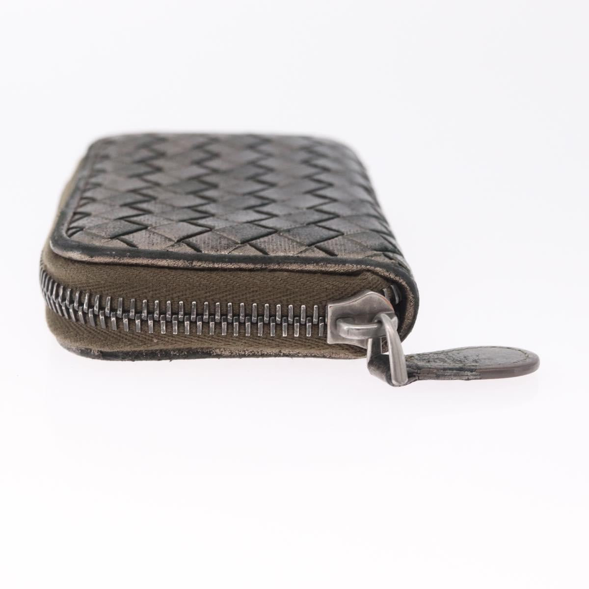 Bottega Veneta INTRECCIATO Coin Purse Leather Black 114075 Auth SK268
