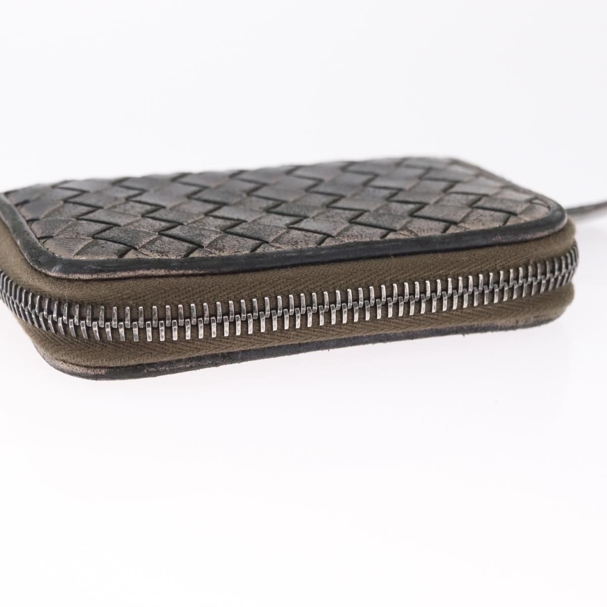 Bottega Veneta INTRECCIATO Coin Purse Leather Black 114075 Auth SK268