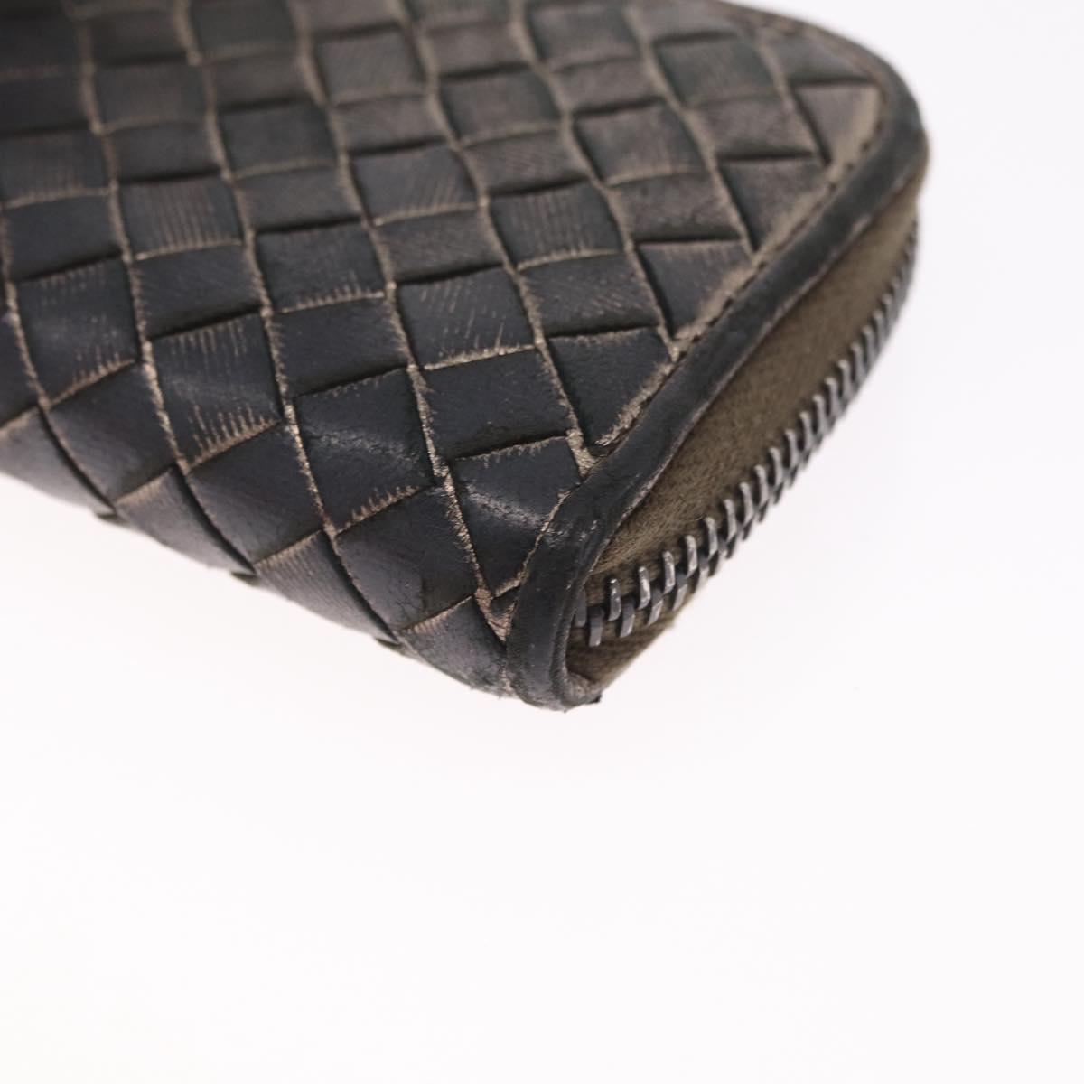 Bottega Veneta INTRECCIATO Coin Purse Leather Black 114075 Auth SK268