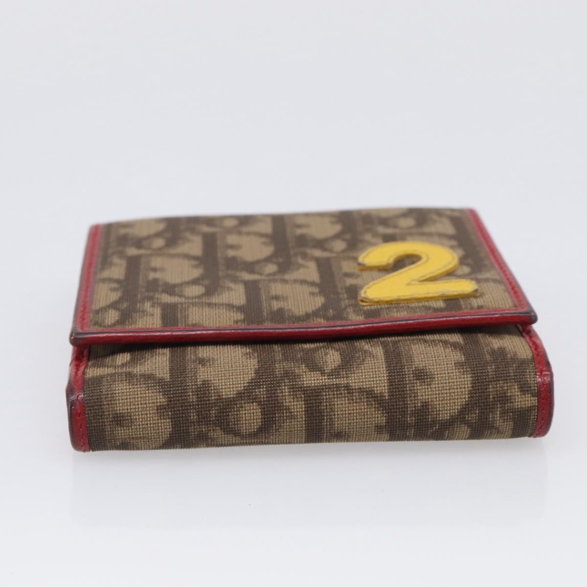 Christian Dior Trotter Canvas Bifold Wallet PVC Brown Auth SK270