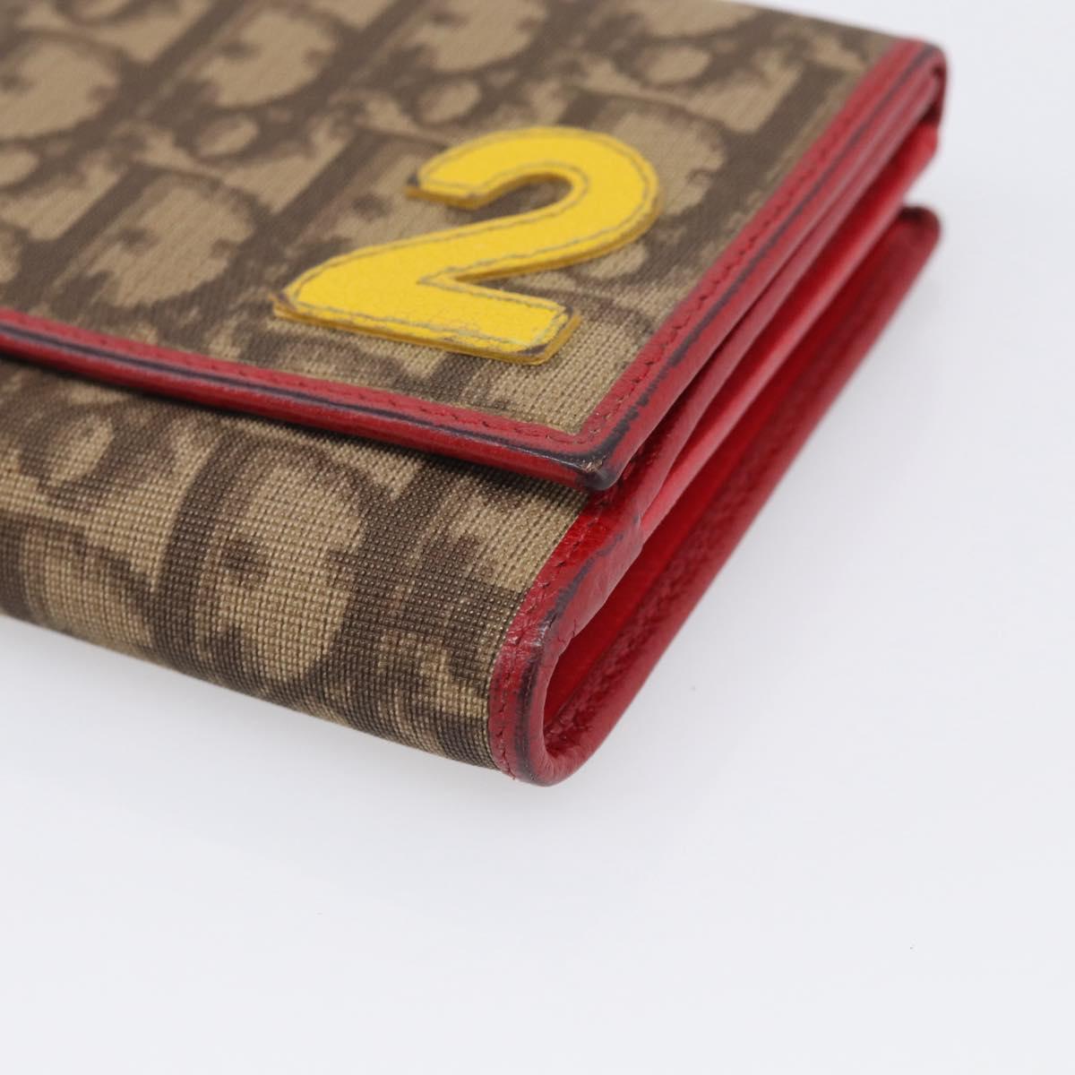 Christian Dior Trotter Canvas Bifold Wallet PVC Brown Auth SK270