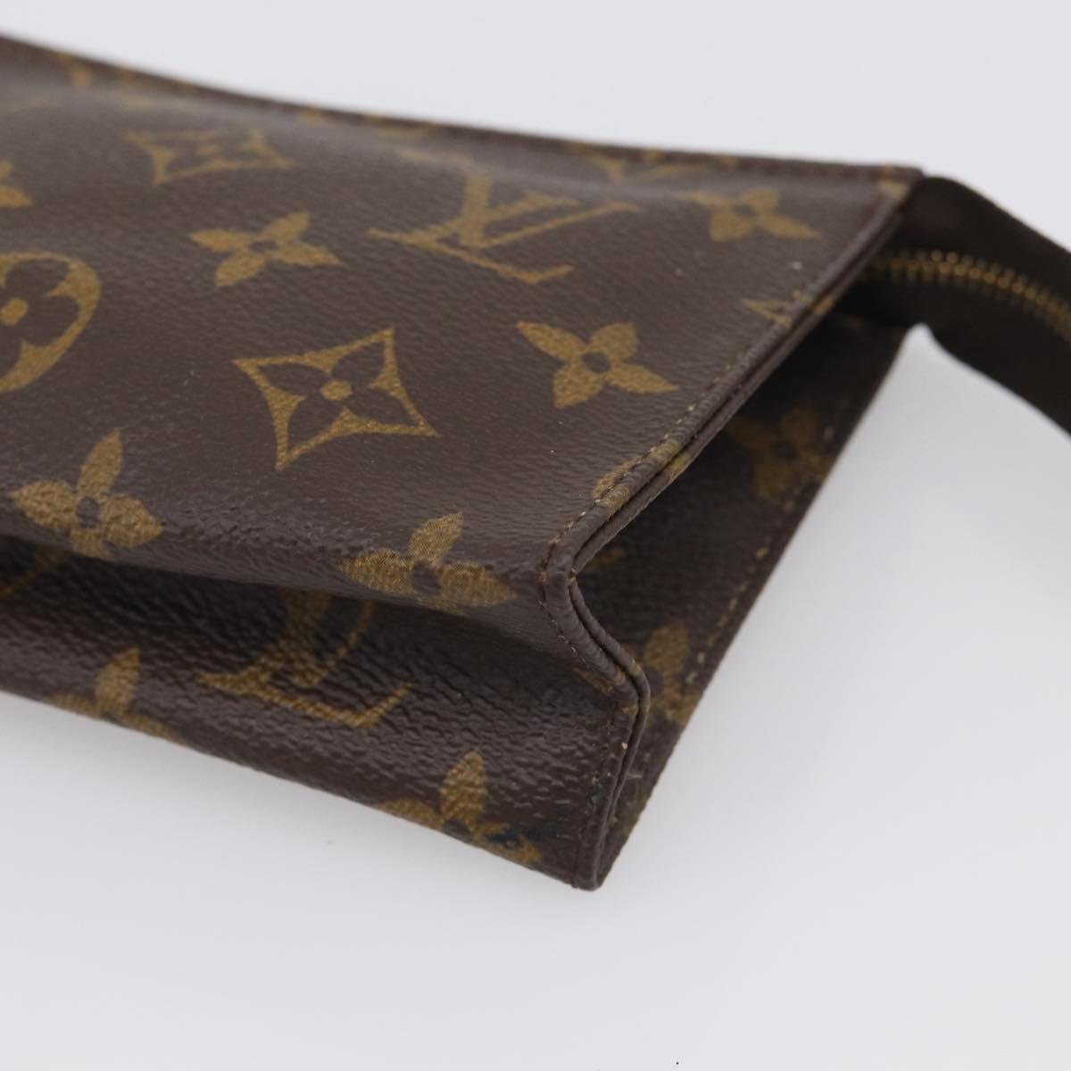 LOUIS VUITTON Monogram Poche Toilette 15 Pouch M47546 LV Auth SK288