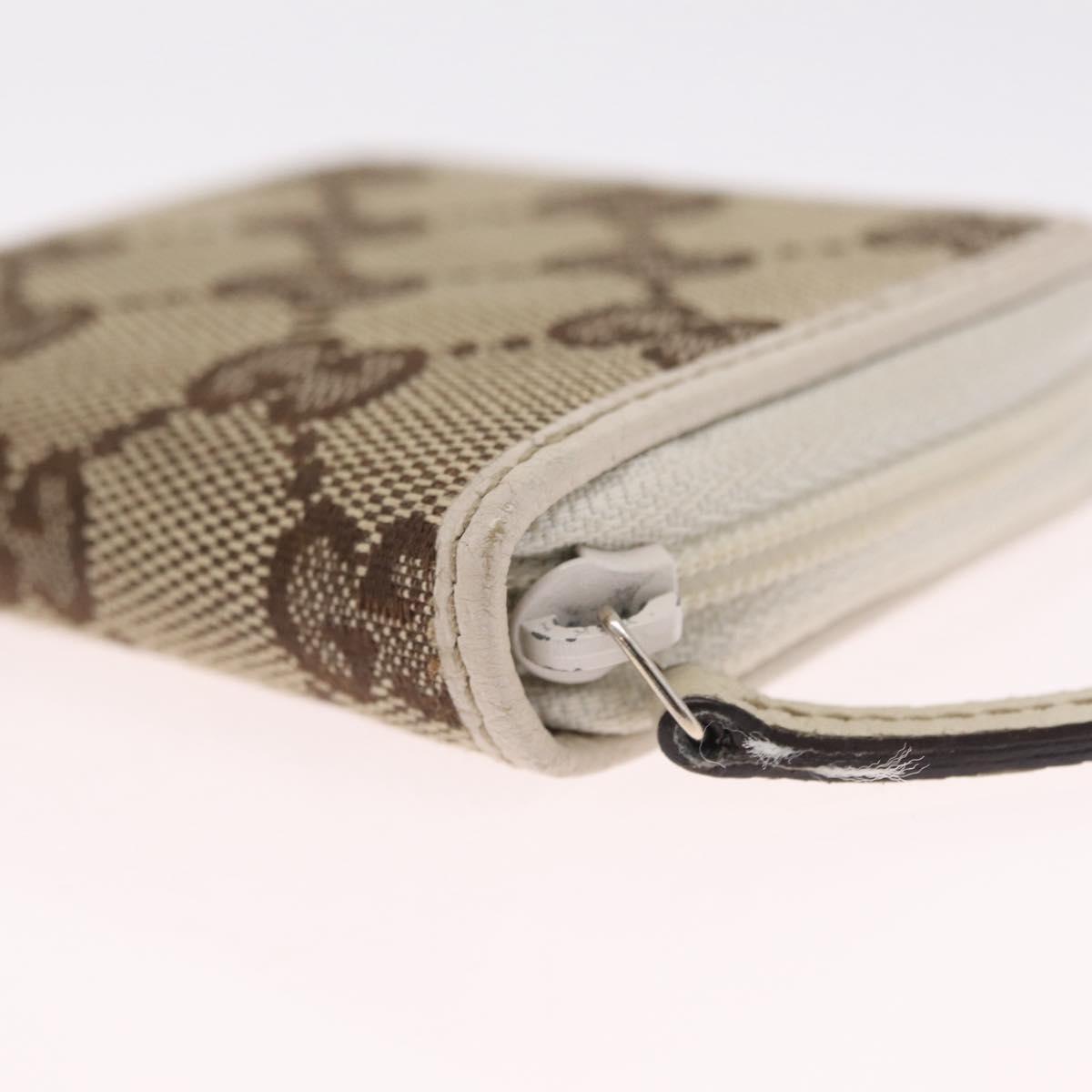 GUCCI GG Canvas Coin Purse Beige Gold 115255 Auth SK296