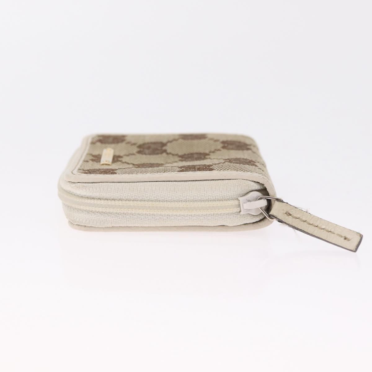 GUCCI GG Canvas Coin Purse Beige Gold 115255 Auth SK296