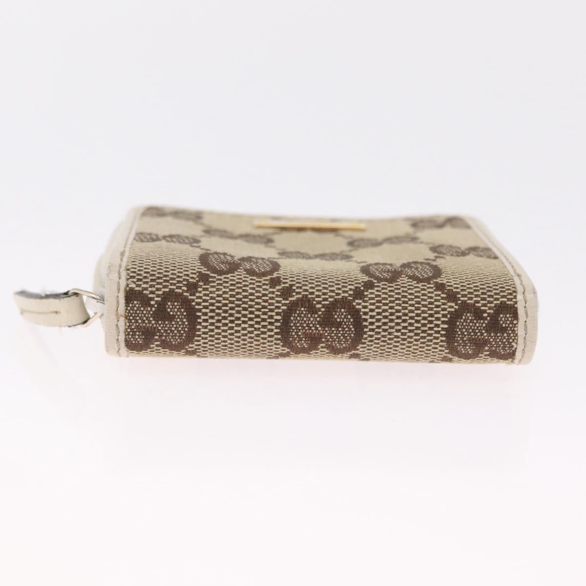 GUCCI GG Canvas Coin Purse Beige Gold 115255 Auth SK296