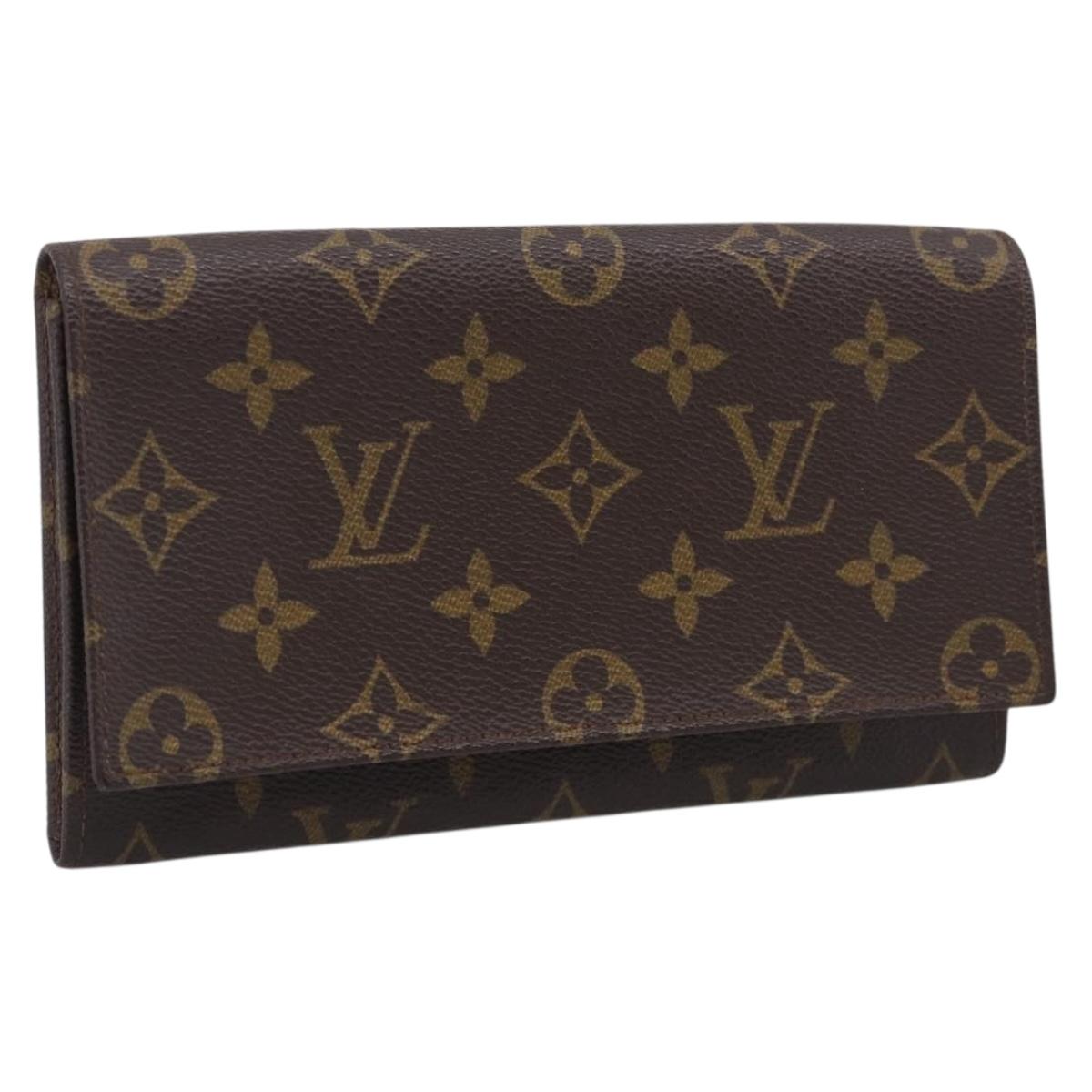 LOUIS VUITTON Monogram Portuen 3 Credit Long Wallet M61818 LV Auth SK297