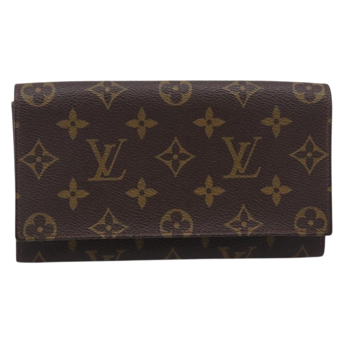LOUIS VUITTON Monogram Portuen 3 Credit Long Wallet M61818 LV Auth SK297