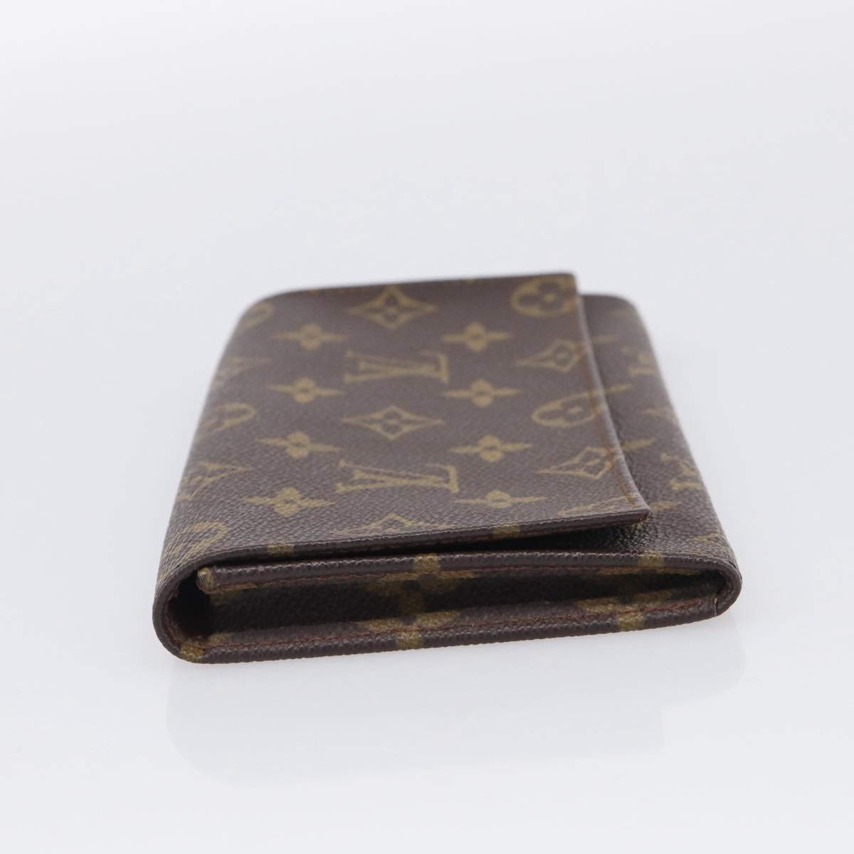 LOUIS VUITTON Monogram Portuen 3 Credit Long Wallet M61818 LV Auth SK297