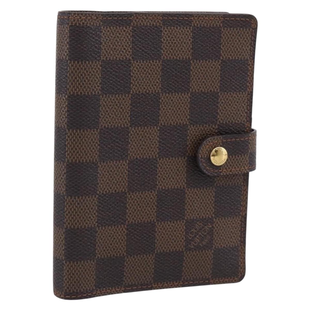 LOUIS VUITTON Damier Ebene Agenda PM Day Planner Cover R20029 LV Auth SK310A
